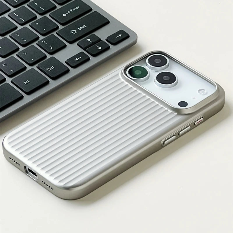 Electroplated 3D Stripes MagSafe Case – iPhone 17/16/15/14 Pro Max, Matte Hard PC Magnetic Cover. This page is ready